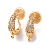 Brass Micro Pave Clear Cubic Zirconia Clip-on Earring Findings KK-K382-35G-1