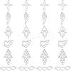 24Pcs 6 Style 201 Stainless Steel Links Connectors STAS-FH0001-49-1