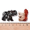 Natural Red Jasper/Unakite/Dyed & Heated Black Agate/Agate Animal Carved Pendants G-K383-02-3