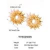Vintage 304 Stainless Steel Sunflower Stud Earrings for Women LS-KZ0138-3-1
