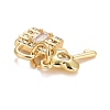 Rack Plating Brass Cubic Zirconia Pendants Findings KK-E275-21G-3