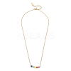 Colorful Enamel Smile Face Pendant Necklace with 201 Stainless Steel Cable Chains NJEW-D055-05G-3