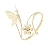 Flower & Butterfly Alloy Arm Cuff Bangles for Girl Women LS-AJEW-A063-01F-G-4