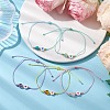 6mm Round Gemstone & Acrylic Enamel Heart Braided Bead Bracelets for Women BJEW-JB10773-2