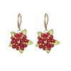 Valentine's Day Flower Natural Malaysian Jade & Glass Seed Beaded Leverback Earrings EJEW-MZ00700-02-2