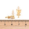 Girl Brass Micro Pave Clear Cubic Zirconia Stud Earrings EJEW-A150-01G-5