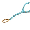 Synthetic Turquoise Oval & Glass Beaded Stretch Toe Ring Anklets for Women AJEW-K052-02-3