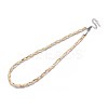 5MM 304 Stainless Steel Braided Herringbone Chain Necklaces NJEW-N058-04GPRG-1