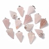 Cone/Spike/Pendulum Natural Rose Quartz Stone Pendants X-G-R278-82-1