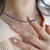 Natural African Turquoise(Jasper) and Lapis Lazuli Faceted Round Beaded Necklaces with 304 Stainless Steel End Chains WE3127-2-3