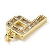 Brass Micro Pave Cubic Zirconia Pendants KK-V014-01G-16-2