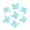 Transparent Spray Painted Glass Charms GLAA-T016-22B-1