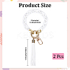 2Pcs Acrylic & Zine Alloy & PU Pendant Decoration KEYC-CL0001-44B-2
