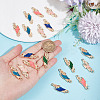 30Pcs 5 Colors Religion Alloy Enamel Connector Charms FIND-GO0001-62-3
