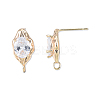 Brass Stud Earring Findings X-KK-N232-434LG-3