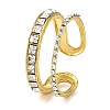 Ion Plating(IP) 304 Stainless Steel Open Cuff Ring for Women RJEW-F166-09G-02-1