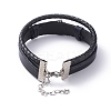 (Jewelry Parties Factory Sale)Unisex Retro Leather Cord Multi-strand Bracelets BJEW-JB04862-05-3