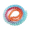 Gradient Color Baking Paint Glass Bead Strands LS-DGLA-A039-T4mm-A017-2