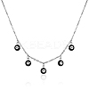 304 Stainless Steel Evil Eye Pendant Necklace for Women KE2161-2-1
