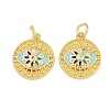 Brass Micro Pave Clear Cubic Zirconia Pendants CU-T001-04G-1