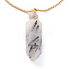 Natural Tourmalinated Quartz/Black Rutilated Quartz Openable Perfume Bottle Pendant Necklaces NJEW-H216-06G-2