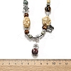 Ethnic Style Alloy & Porcelain Ceramic Beads Pendant Tassel Y Necklaces LS-NJEW-D308-03B-3