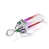 Faceted Bullet Glass Pointed Pendants GLAA-CJC0001-16D-2