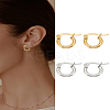 12 Pairs 2 Colors Stainless Steel Hoop Earrings for Women EJEW-LP0001-82-1
