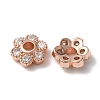 Rack Plating Brass Cubic Zirconia Bead Cap KK-C020-12A-RG-1