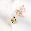 Bowknot Brass Micro Pave Clear Cubic Zirconia Stud Earrings EJEW-P331-11G-3