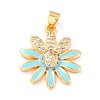 Real 18K Gold Plated Brass Micro Pave Cubic Zirconia Pendants ZIRC-L100-087G-05-2