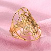 304 Stainless Steel Star of David Adjustable Ring RJEW-P037-05G-3