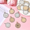 10Pcs Flat Round Alloy Rhinestone Pendant Cabochon Settings ALRI-YW0001-32KCG-4