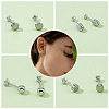 2Pairs Carbon Steel Micro Pave Cubic Zirconia Stud Earrings for Women EJEW-HS0001-16P-5