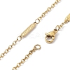 Ion Plating(IP) 304 Stainless Steel Rectangle Link Chain Necklace X-NJEW-K249-04G-3
