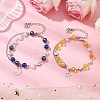 2Pcs Glass & Acrylic Beads Charm Bracelets BJEW-JB11411-1