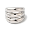 Rack Plating Brass Grooved Open Cuff Rings RJEW-S407-02P-2