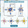 4Pcs Glass Seed Beaded Tetraptera Pendants PALLOY-GO00065-2