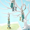 Alloy with Resin Imitation Synthetic Turquoise Keychain KEYC-YW00087-01-4