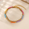 Glass Rainbow Beaded Double Layer Women's Bracelets MZ0541-1