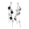 Platinum Brass with Glass Rhinestone Tassel Big Pendants KK-B074-14P-01-1