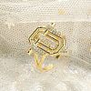 Brass Micro Pave Clear Cubic Zirconia Open Cuff Rings for Women Men KK-B124-12G-1