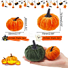 9Pcs 6 Styles Flannel Simulation Plastic Foam Artificial Pumpkin Thanksgiving Party Decorations AJEW-CA0001-92-2
