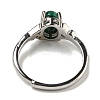 Oval Natural Malachite Adjustable Rings RJEW-Q818-01P-07A-4