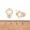 Flower Brass Micro Pave Clear Cubic Zirconia Stud Earrings for Women EJEW-G428-18G-02-5