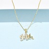 Mother's Day Brass Micro Pave Clear Cubic Zirconia Pendant Necklaces for Women LS-NJEW-Q021-01A-G-1