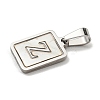 304 Stainless Steel Pave Natural White Shell Pendants STAS-S130-03P-Z-2