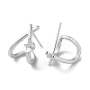 Rhodium Plated 925 Sterling Silver Stud Earring Findings STER-M115-04P-2