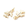 Brass Micro Pave Clear Cubic Zirconia Pendants ZIRC-P099-06G-2