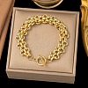 304 Stainless Steel Oval Link Chain Bracelets BJEW-G759-03G-1